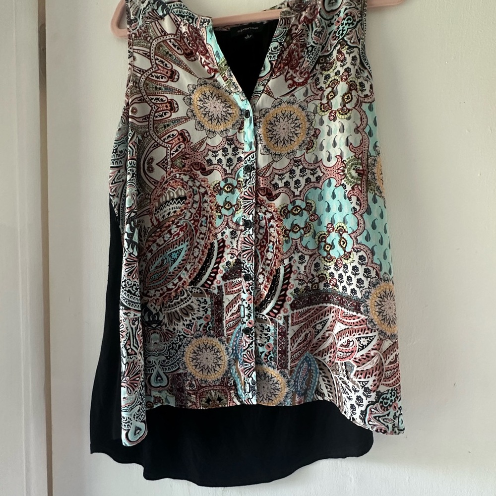 Spense Women's Multicolor button down Patterned Top